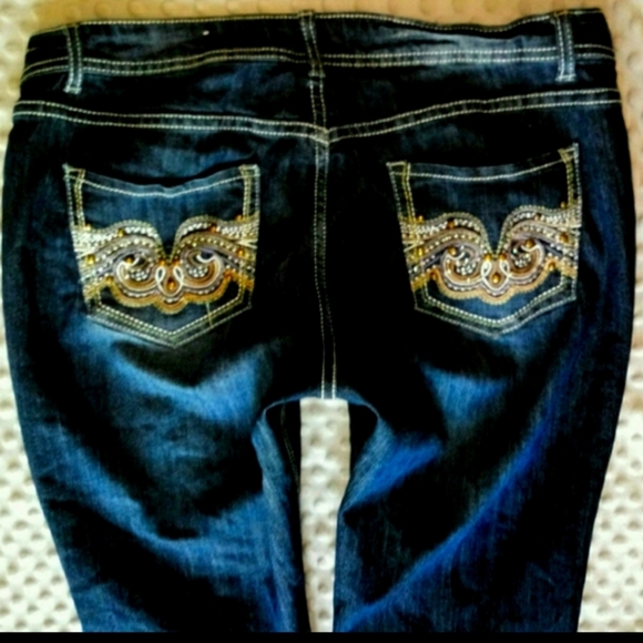 Elite Jeans Rhinestone Embellished Capri Size 13/14 NWOT - Picture 10 of 11